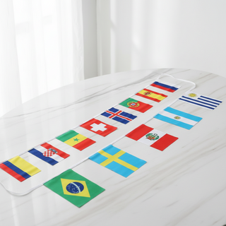 marketpia 100國國旗掛旗 裝飾派對用品 應援三角旗, 混合色, 1個