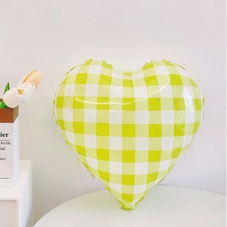 WOW PARTY KOREA 格紋愛心氣球, 萊姆綠, 5個