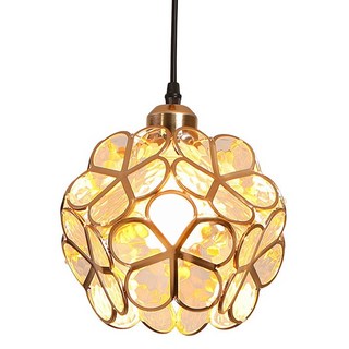 Honey Comb 美式鄉村風餐廳吊燈 KC2273-55，花朵造型燈罩，適用於餐廳臥室客廳，營造浪漫溫馨氛圍, 1入