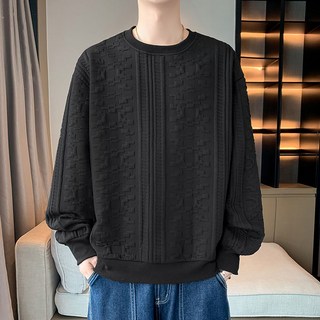 Starbean 男士壓紋圖案圓領大學T