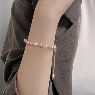 PEONIST 女性復古珍珠圓珠可調節手鍊