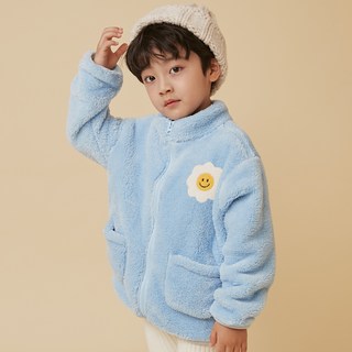 BAOBAB NAMU 孩童微笑花朵絨毛拉鍊外套