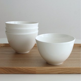 Roco Living 骨瓷刨冰碗 麥片碗, 白色, 4個