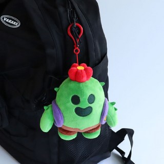 브롤스타즈 가방고리 인형 스파이크, 혼합색상, 1개, 13cm