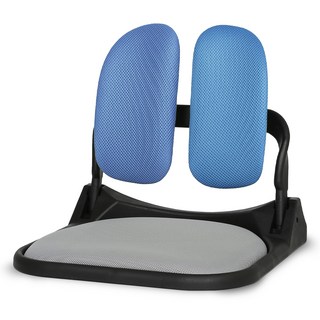 正確姿勢雙折疊網布和室椅 DF-520, 灰色(坐墊), 藍色(椅背)