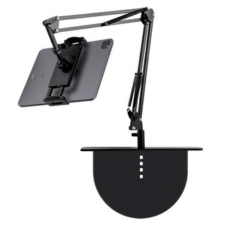 Imall 防滑平板電腦手機隱藏式萬用床頭支架, 單品, 黑色, 1個