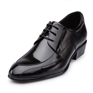 VONIN 天然牛皮U型鞋頭亮面皮鞋 LC009BK 跟高 6cm