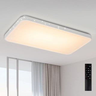 원하 사우디 거실 천장 밝기조절 플리커프리 삼색변환 LED 조명 75W + 리모컨 세트, 화이트