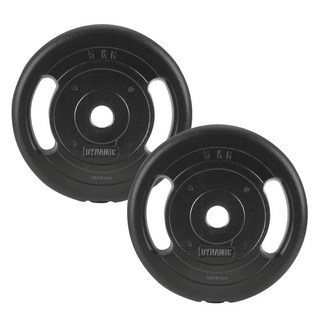 ALEAF PVC塗層動態輕量槓鈴片 30mm孔徑, 黑色, 2個, 5kg