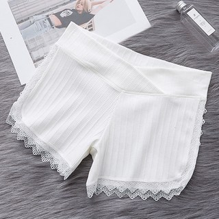 孕婦之字形蕾絲開衩羅紋內襯褲
