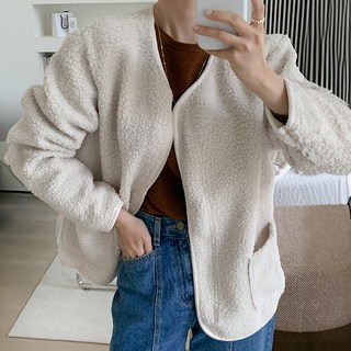 Lalaon 女款保暖毛絨長袖拉鍊外套 TSP1451