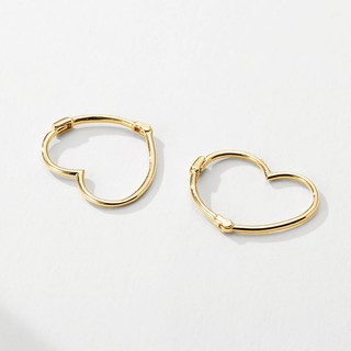 semijuwelry 女性14K愛心花環易扣式耳環 + 購物袋