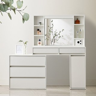 파로마 로이스 1000 LED 확장형 3단 화장대 세트 방문설치, 화이트