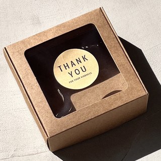 Lead home 包裝裝飾圓形貼紙 謝謝 120張 4公分, 1組, 淺褐色