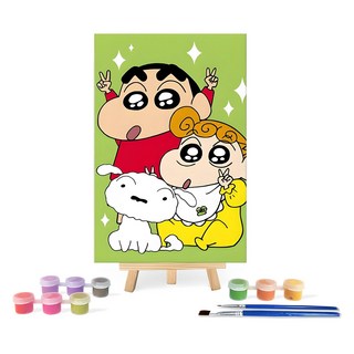 I LOVE PAINTING 蠟筆小新 DIY 數字油畫 - 小新小葵小白, 1組, 小新 + 小葵 + 小白 多色