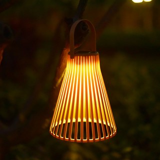 VISANG 太陽能竹子庭院燈壁燈, 米色