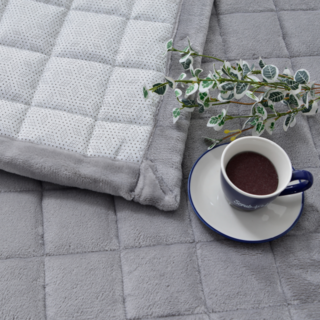 cozamday 韓國製造 素色絎縫超細纖維床墊, 灰色