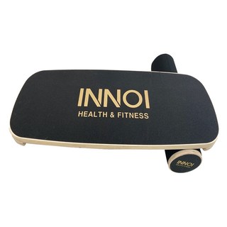 INNOI 全身運動 核心強化 平衡板 + 滾筒 套組, 黑色, 木紋色