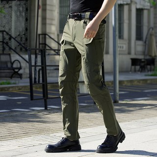 Elsso 男士戰術工裝工作褲 彈性面料 日常口袋褲