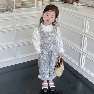 BabyMax 女童玫瑰花卉吊帶褲