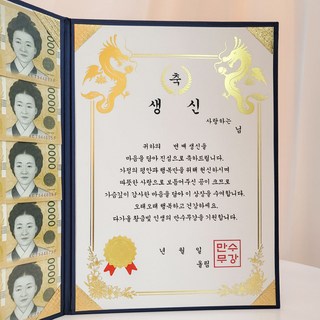 EPLYN 父母生日/父母節禮物 零用金獎狀 + 金錢保護膜套組, 05_生日快樂, 1個