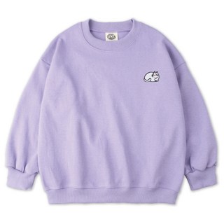 VENHIT 青少年款麵包貓刺繡寬鬆棉質雙面布大學T