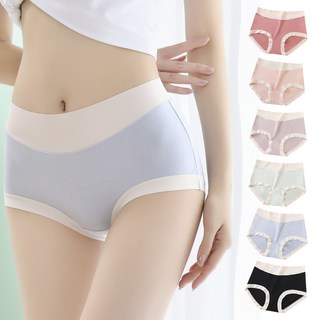 Elsso 女性透氣莫代爾彈性日常彩色內褲6件組, 紅色, 綠色, 紫色, 粉紅色, 黑色, 藍色