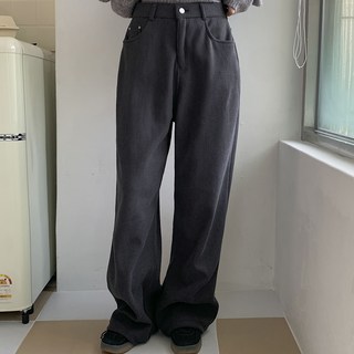 Tomatofactory 女性內爾特刷毛彈性燈芯絨寬褲