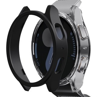 칸탐 갤럭시워치 하드 케이스 2종 세트, 투명, 블랙, 1세트