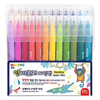 MUNGYO 不乾簽字筆組 MNDP-24A, 1組, 24 種顏色