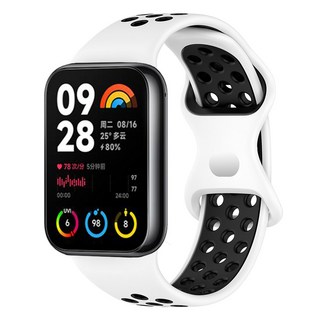 SPACE SHIELD 按扣式運動矽膠錶帶, 白黑