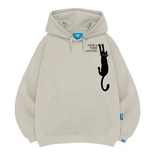 L.LAMO 刷毛H黑色貓咪連帽T