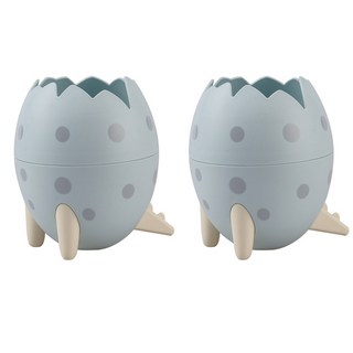 Artigo 繽紛裂紋恐龍蛋造型筆筒, 藍色, 2個