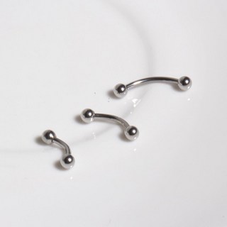 gelluna 簡約弧形香蕉槓鈴醫療鋼耳環 3件組