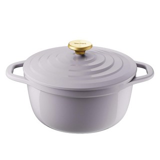 Tefal 特福 電磁爐適用 陶瓷空氣鑄造雙耳鍋 24cm 法式薰衣草紫, 1個, 法國薰衣草紫