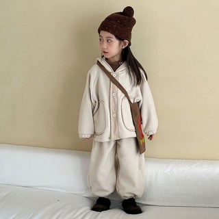 스타빈 아동용 캐주얼 플리스 자켓 + 팬츠 세트