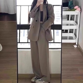 Paperments 高級感寬鬆寬版兩件式西裝套裝 11049