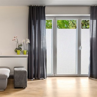 Natural Home 無痕靜電玻璃窗貼 加長型, 霧面+半透明白色