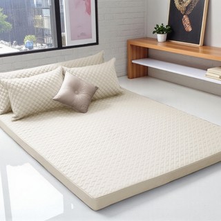 아이닉스 순면 누빔 라텍스 센스맘 메모리폼 토퍼 커버, 아이보리