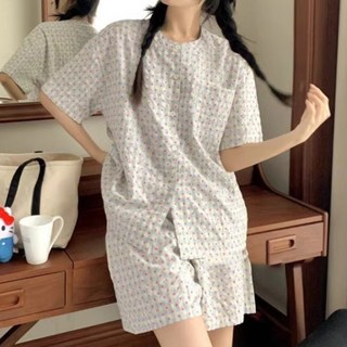 PEONIST 女性雲朵圓點圖案睡衣上下套裝