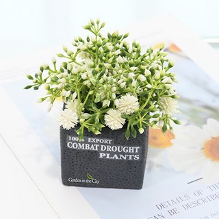 도시정원 미니 열매 플라워 조화 소품, 화이트, 1개