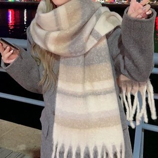 Paperments 洛瑟彩虹Oversize條紋圍巾 13419