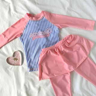 KKOKKOMASHOE 女童防磨泳衣長袖裙式緊身褲套裝 KD32001