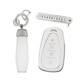 Katem Edge Line 全包覆鑰匙保護殼全套組, 雪佛蘭 C02, 白銀色