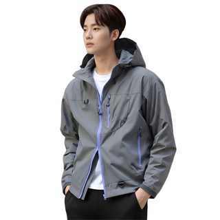 FIELDMATE 男款 2way 防水撞色拉鍊連帽外套 NR723