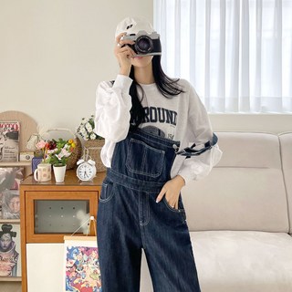 Planday 女款丹寧吊帶褲