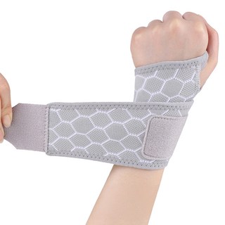 QIDINA 微彈包覆加壓手腕輔助支撐護腕 (灰色 41 x 7cm 1雙) 舒適透氣 有效支撐 預防運動傷害