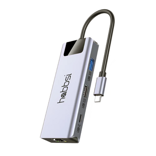 habbsi 100W PD充電 8埠 Type-C HDMI 4K USB3.0 鏡像 多功能集線器 YMH8Prime, 1個, 太空灰