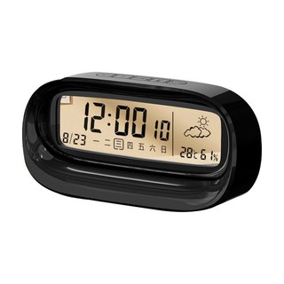 SUNORO 日式透明夜光電子鬧鐘, 黑色