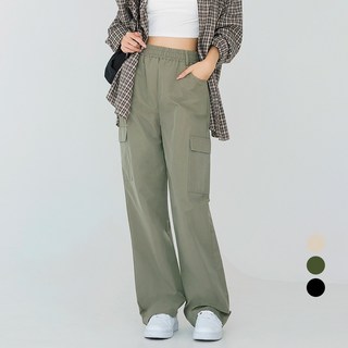 Cotton Closet女款半寬鬆鬆緊工裝褲